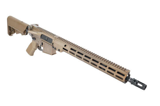 Geissele Automatics DDC finished 16.25" Super Duty Rifle in 5.56 is equipped with a SureFire WARCOMP flash hider.